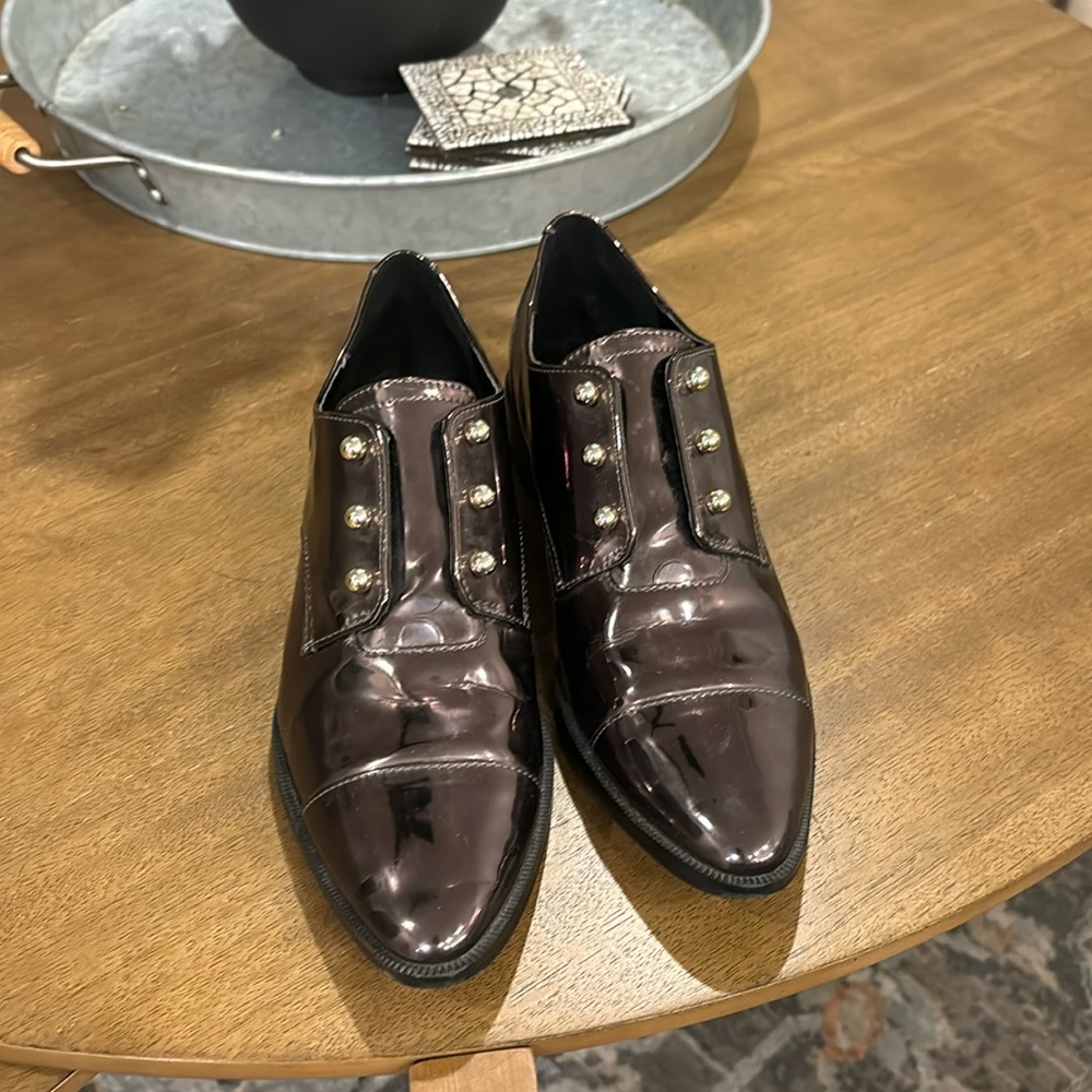 Nine West Gun Metal Silver Loafers